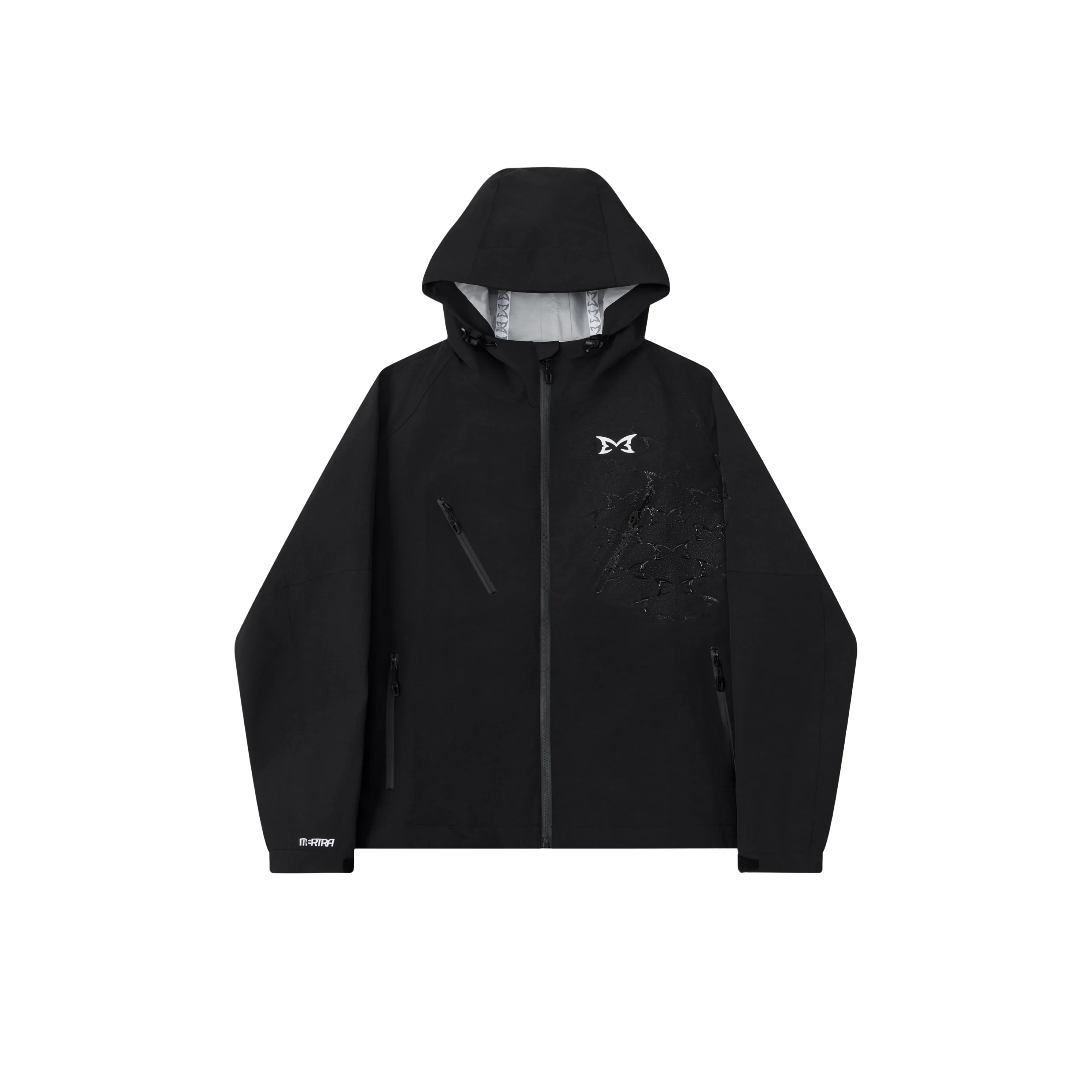 Mertra-Monogram-Shell-Jacket-2.0-Black-Front-View-scaled-1.webp Mertra Monogram Shell Jacket 2.0 (Black) - Image 1