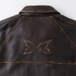 Aged Leather Jacket (Brown) - Image 6