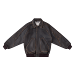 Aged Leather Jacket (Brown)